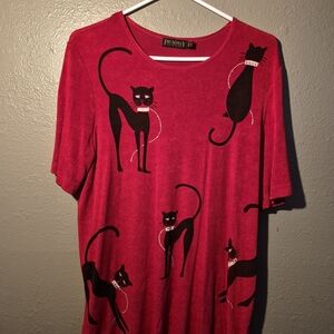 Picadilly Fashion Red Cat Graphic Tee
